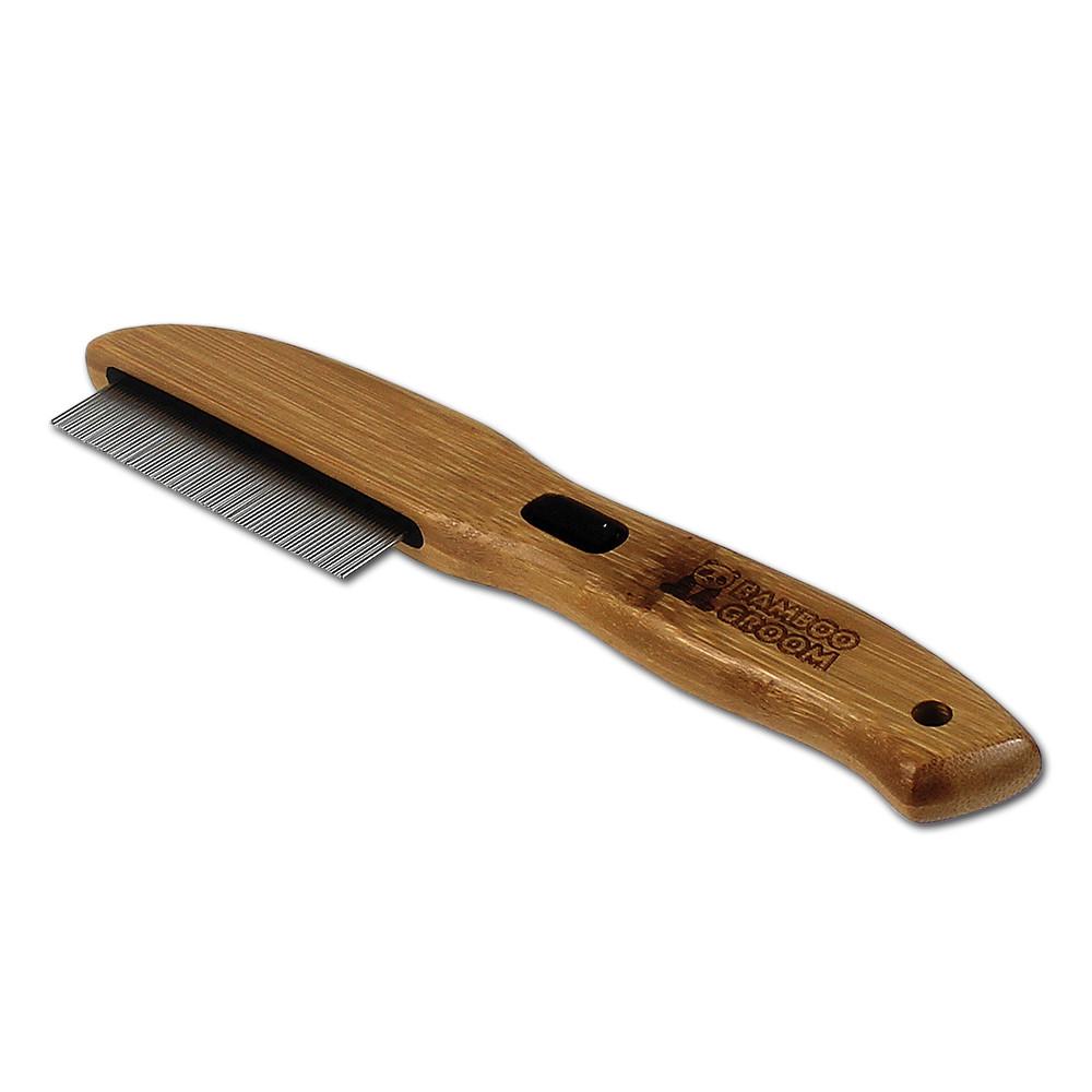 Bamboo Groom Flea Comb with 77 Rotating Pins (One Size) Bamboo Groom Flea Comb with 77 Rotating Pins (One Size)
